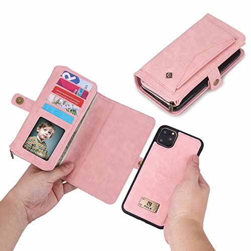 Coque Samsung S24 Ultra magnétique rose avec rangement cartes et support