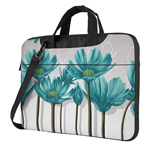 Bolsa floral azul gris y blanca para portátil 13-15.6" miniatura 1