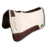 Southwestern Equine OrthoRide Premium Made in USA All Wool Build up, Saddle Pad Western, Classic Contour Saddle Pad, Ortho Pad Horse Saddle Pad, Saddle Blanket (31 x 30, Natural Leather)