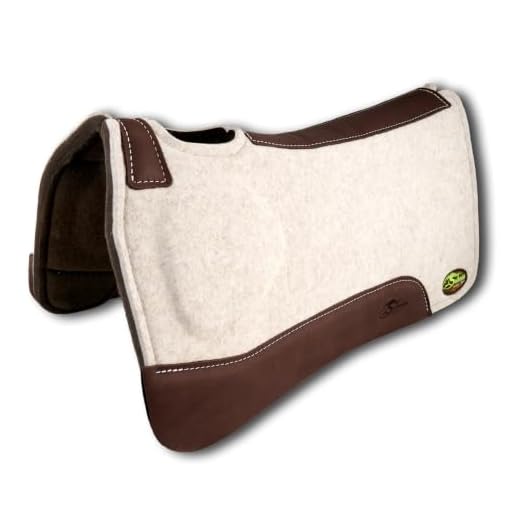 Southwestern Equine OrthoRide Made in USA Premium All Wool Build up, Saddle Pad Western, Classic Contour Saddle Pad, Ortho Pad Horse Saddle Pad, Saddle Blanket (31 x 32, Natural Leathers)