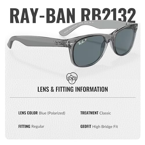 Image of Ray-Ban RB2132 NEW WAYFARER CLASSIC Square Shaped Sunglasses for Men & Women with Official RAYBAN Eyewear Kit