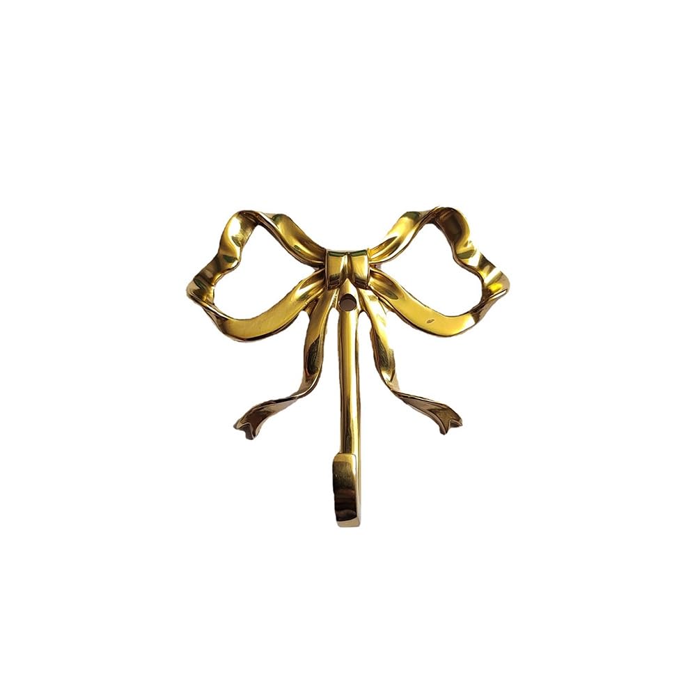 CTRLZS Bow Hook Single Hanger Gold Coat Hooks Bow Shaped Wall Hook Wall Hanging Coat Hook Bathroom Wall Hook Easy Install Easy to Use,B