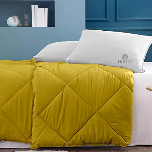 Image of Filbert - Winter Comforter Single Bed 300 GSM Microfiber Blanket for Winter Soft & Cozy Diamond Stitch Quilt (60 inch x 90 inch Inches /152cm x 228cm) - Comforter Single Bed|Gold Yellow