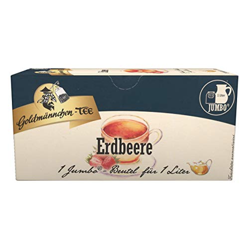 Jumbo goldmännchen thé de crème de fraise-sahnetee erdbeertee, fraise, 20 sachets de thé, sacs de grande taille, 31030