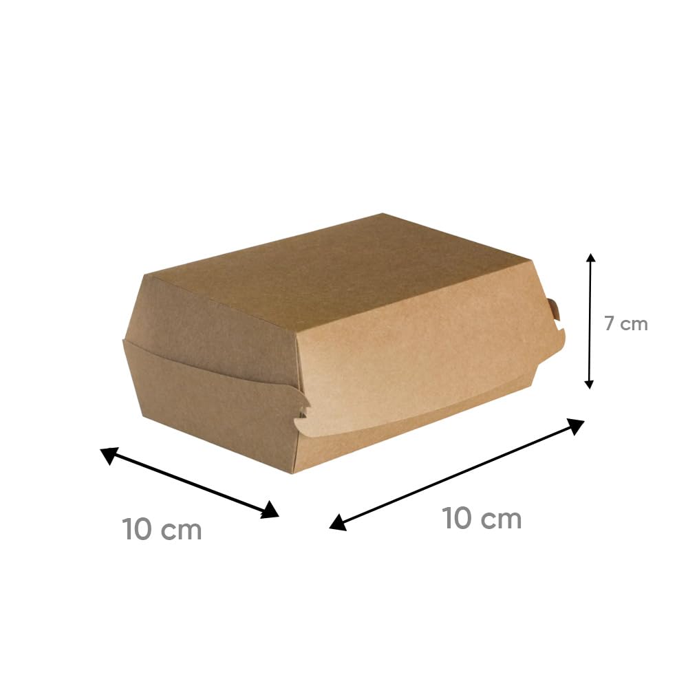 Générique Boites burger kraft brun S 10x10x7 cm (100)
