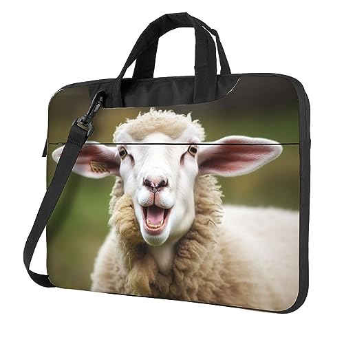Sacoche ordinateur portable grande capacité : sac à bandoulière imprimé avec motif mouton