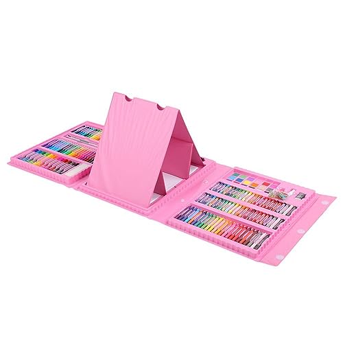 O conjunto de arte para desenho infantil inclui lápis de cor de água, lápis colorido, tinta em pó, f