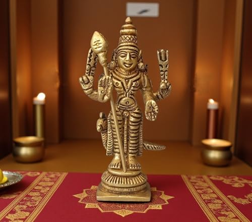 Lord Murugan Idol Brass Mini | Handcrafted Murugan Statue | Karth...