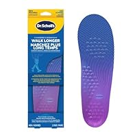 Dr. Scholl's Walk Longer Insoles for Men - Comfortable Plush Foam Cushioning Inserts for Walking, Hiking, and Standing on Feet All-Day with Arch Support - Walk 50% Longer Without Muscle Fatigue