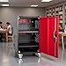 Trygoal 32 Unit Laptop Charging Cart Station, Mobile Charging Cabinet with Built-in Power Strip and Cable Organizers, Laptop Storage Box with Secure Locking & Wheels for Classrooms, Offices, Red