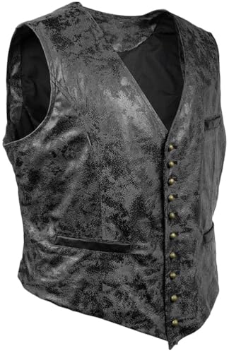Chaleco vintage con cuello en V de hombre ropa casual sin mangas con botones frontales 4