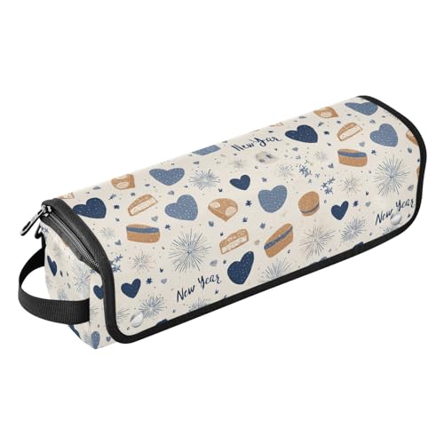 Bolsa organizadora beige grande para herramientas de cabello, protectora de calor, con bolsillos interiores para plancha, rizador y secador miniatura 1