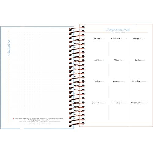 Agenda Espiral Diária 14 x 20 cm Soho 2022 - Estampa Listras azuis e rosas - new dreams - Tilibra, 5