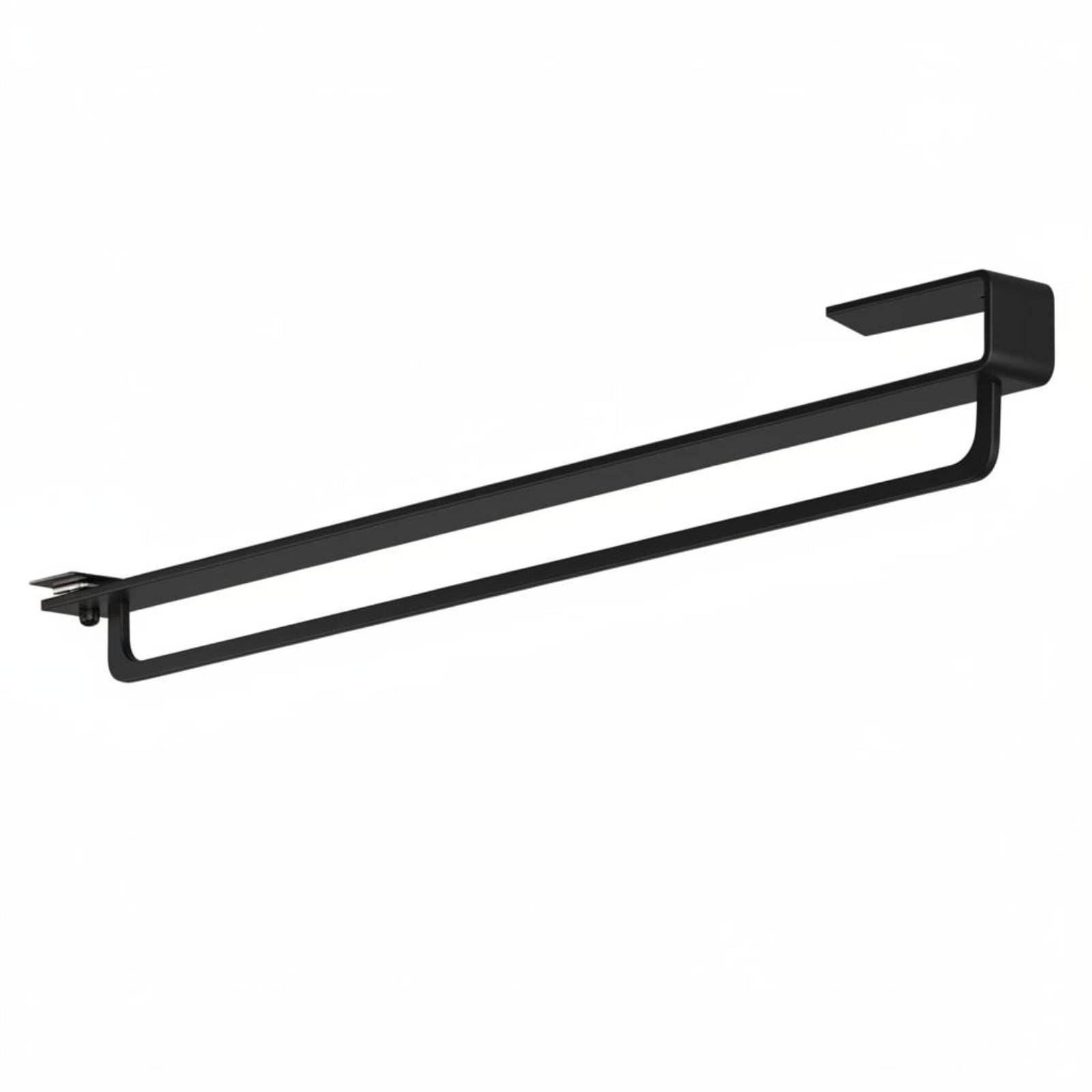 predolo Top Mounted Hanging Rack No Drill Wardrobe Hanging Organizer Stainless Steel Clothing Rack for Spacious Closet Use-Through Closet, Black, 30cm