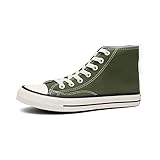 [Ｎ　ｇａｊｉ] キャンバス スニーカー ハイカット 無地 メンズ レディース 男女兼用 ユニセックス 01g (緑, 27.0 cm)