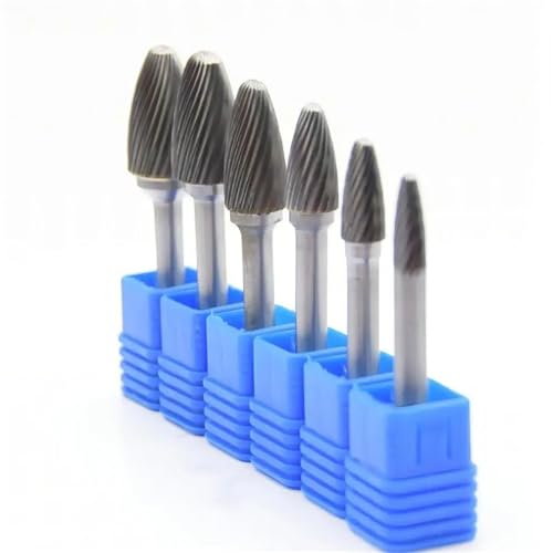 Fresas Para Metal Cabeza de árbol tipo F, Lima rotativa carburo tungsteno, broca fresado facial, herramienta tallado, rebaba punto(F0818M06)
