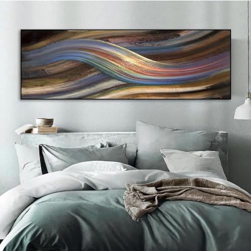 Toile d'art abstrait arc-en-ciel pour une chambre moderne et zen