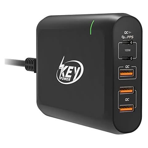 Quick Charger, Multi USB Fast Charging Station 100W with Dual USB-C PD Charger - Single USB-C Charger Reach up to 100W for MacBook Pro/Air,iPad Pro, HP Spectre, Dell XPS, Lenovo, iPhone, Galaxy,ect Cover