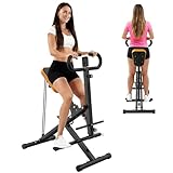 Máquina para sentadillas para el hogar, plegable, con bandas de resistencia y pantalla digital, color negro, para entrenamiento de glúteos, muslos y abdominales de hasta 118 kg