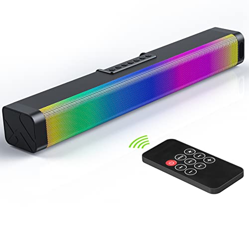 YACIOR Small Sound Bar for TV with Bluetooth, RCA, USB, Opt, AUX Connection, Mini Sound/Audio System for TV Speakers/Home Theater, Gaming, Projectors