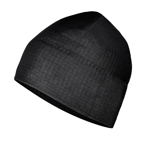 USGI GEAR Polartec Grid Fleece Watch Cap Beanie Cold Weather Hat Lightweight Breathable Made in USA (Black)