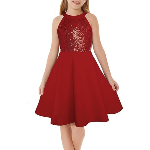 GRACE KARIN Girls Glitter Sequin A-Line Dress Cover
