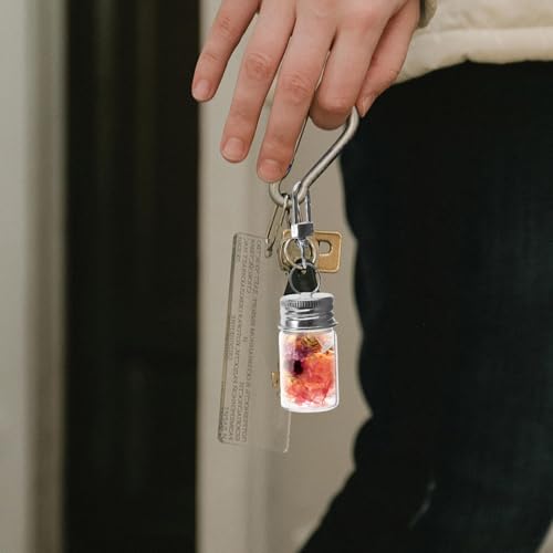 Mini botellas de vidrio transparentes de 7ml 10ml con llavero y clip GALPADA para manualidades 7