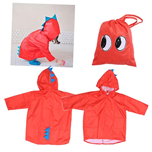 Lightweight Boys and Girls Raincoat with Dinosaur Hood Rain Poncho for Boys Girls