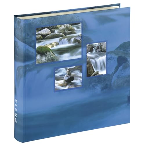 Hama Jumbo Fotoalbum Singo (Fotobuch 30x30 cm, Album mit 100 weißen Seiten, Photoalbum zum Einkleben und zum Selbstgestalten) blau