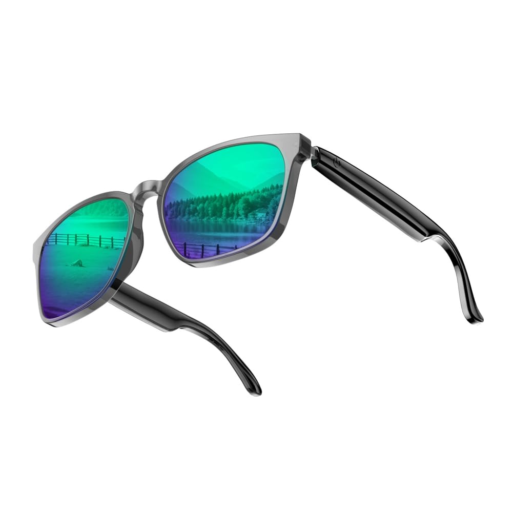 AI Smart Glasses Bluetooth 5.4 con altoparlante 145 lingue occhiali da sole traduttore in tempo reale per uomini e donne E