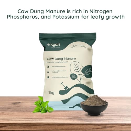 Image of Kyari Cow Dung Manure 1kg for Plants - Organic Gobar Khad Fertilizer