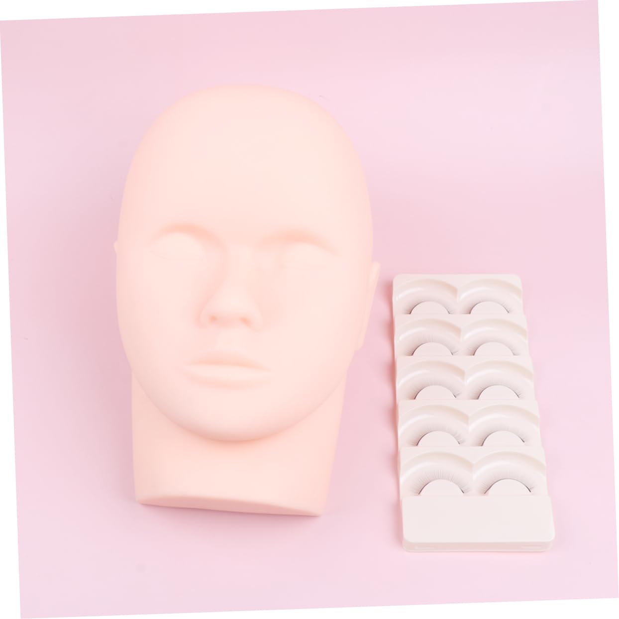 Mikinona 1 Set Eyelash Extension Kit Silicone Practice Head Model for Lash Training