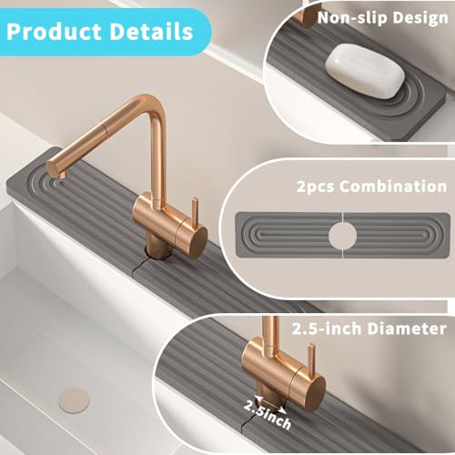 Protector contra salpicaduras para fregadero de cocina, alfombrilla de grifo de diatomita - imagen 4