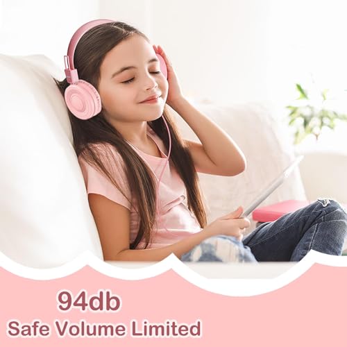 yoygerty Upgrade USB Type C On-Ear Kids Headphone for School-Light Pink - image 4
