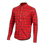 PEARL IZUMI Men's Rove Long Sleeve Shirt, Torch Red/Russet Plaid, XX-Large