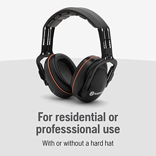 Image of Husqvarna Professional Headband Hearing Protectors 25dB(A) NRR, Lightweight, Padded Headband, Clamshell Design, Black