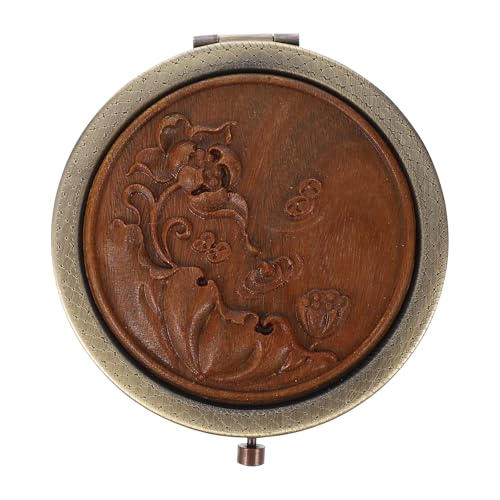 DOITOOL Specchio Da Trucco Portatile Legno Verde Specchio Cosmetico Per Donne Design Elegante E Compatto Per Viaggi E Uso Quotidiano