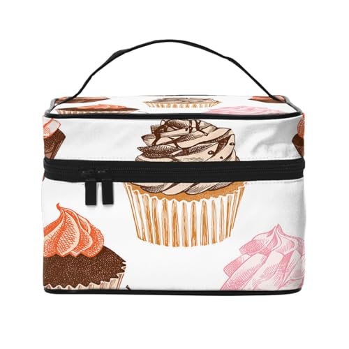 化粧ポーチ 大容量 コスメポーチ メイクポーチ かわいいカップケーキ 持ち運び 機能的 大容量 防水 小物入れ 軽量 出張 旅行 ポーチ レディース 収納ポーチ 化粧品収納 厚さ23cm *幅17cm *高さ16cm