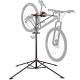 CXWXC Fahrradmontageständer, Höhenverstellbarer Fahrradständer Reparaturständer 360° drehbar mit große Werkzeugablage Robust für Mountainbike Fahrräder bis 30 kg