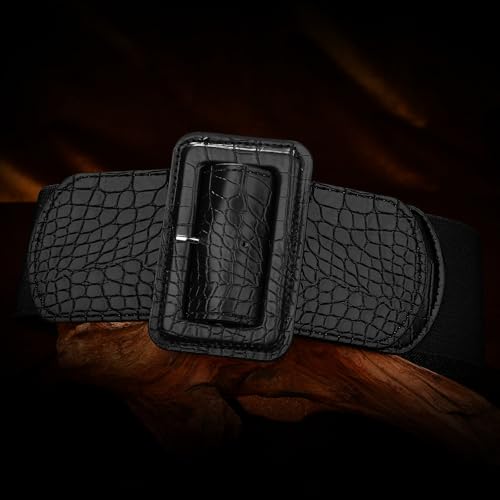 Image of VONMELLI Stretchy Wide Women Belts Elastic Vintage Belts for Women Fashion Ladies Waist Belt for Dress