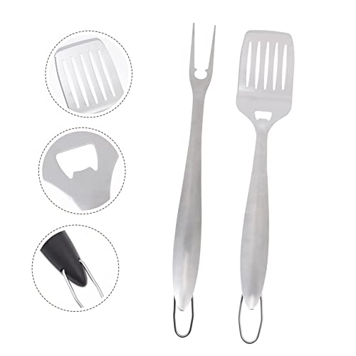 Set de 2 herramientas para parrilla acero inoxidable miniatura 4