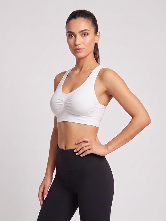 Image of Seamless Comfort: Padded Slip-On Sports Bra for Women - Effortless Support and Style (Free Size-Best for 30 to 36 Boob Size)