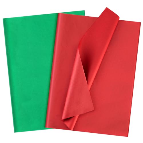 Image of Simetufy Christmas Tissue Paper for Gift Bags, 30 Sheets 20 x 30 Inches Christmas Tissue Paper Sheets Bulk, Red and Green for Gift Wrapping, Crafts, Birthday, Wedding, Holiday Decor and DIY