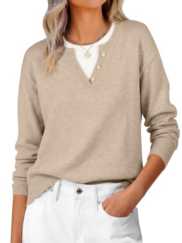 Image of ANRABESS Sweaters for Women 2026 Fall Long Sleeve Lightweight Pullover Tops