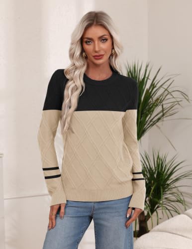 Zeagoo Women's Cable Knit Sweaters Fall Winter Long Sleeve Crewneck Tops - image 3