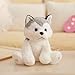 Houwsbaby 12'' Gray Light Up Musical Stuffed Animal Husky Singing LED Dog Glowing Plush Toy Lullaby Animated Soothe Birthday Festival Present for Kids Toddler Girls