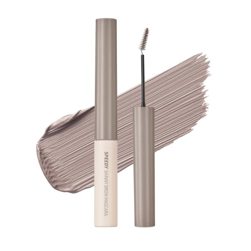 Image of PERIPERA Speedy Skinny Brow Mascara (10 HAZY ASH), Tinted Eyebrow Mascara with Slim Precision Brush, Clump-Free Natural Brows, K Beauty, Korean Makeu