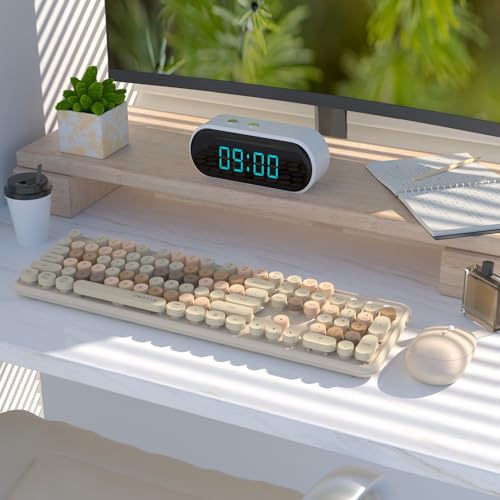 Image of UBOTIE Colorful Wireless Keyboard and Mouse Combo (Milk Tea-Colorful)