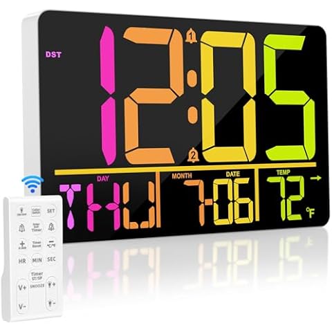 PERSUPER 13" RGB Digital Wall Clock Cover