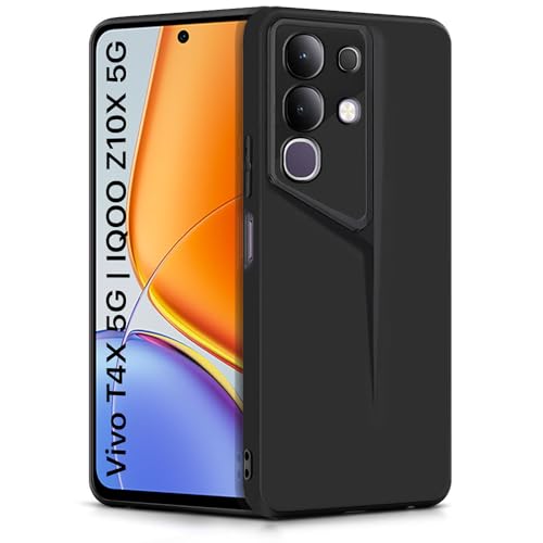 Image of WOW IMAGINE Slim Back Cover for Vivo T4x 5G | iQoo Z10x 5G | Vivo Y31 Pro 5G | Blade Series Ultra Case with Lightweight Design | Camera Protection | Soft Matte Silicone Flexible Mobile Case - Black